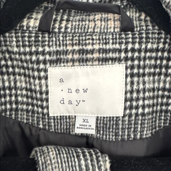 NWOT a new day Black and White Plaid Blazer XL - Picture 3 of 5